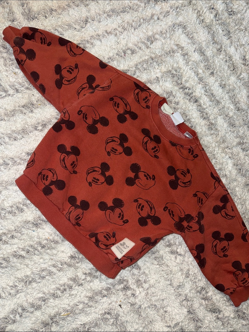 2-3T Vintage Disney Zara Rust Mickey Mouse Graphic Sweatshirt gender neutral